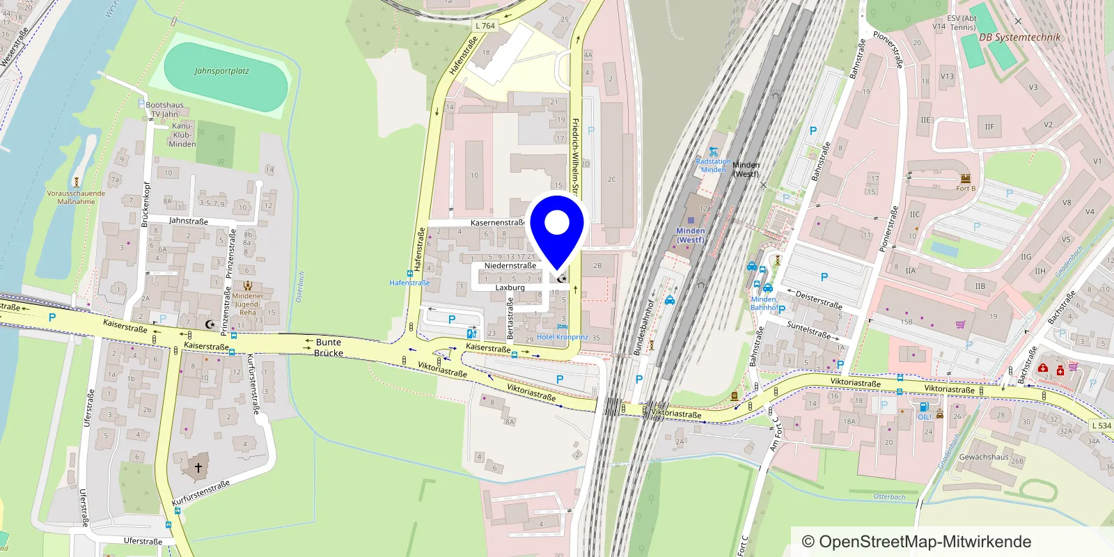 Karte: Kraftpunkt, Friedrich-Wilhelm-Straße 7a+b, 32423 Minden